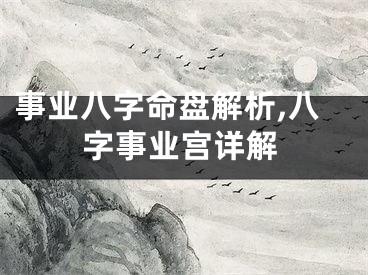 事业八字命盘解析,八字事业宫详解