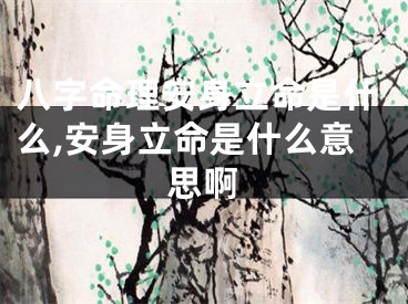 八字命理安身立命是什么,安身立命是什么意思啊