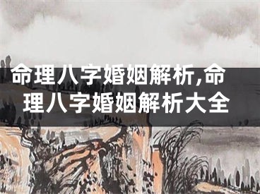 命理八字婚姻解析,命理八字婚姻解析大全