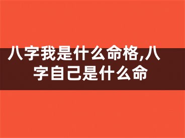 八字我是什么命格,八字自己是什么命