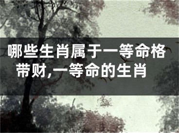 哪些生肖属于一等命格带财,一等命的生肖