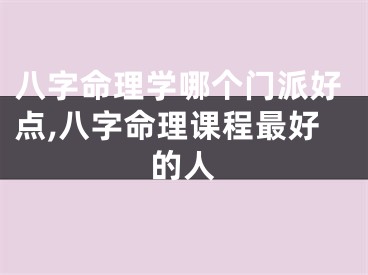 八字命理学哪个门派好点,八字命理课程最好的人