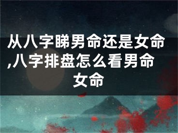 从八字睇男命还是女命,八字排盘怎么看男命女命