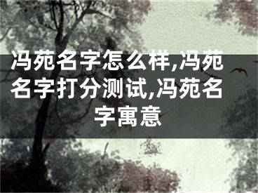 冯苑名字怎么样,冯苑名字打分测试,冯苑名字寓意