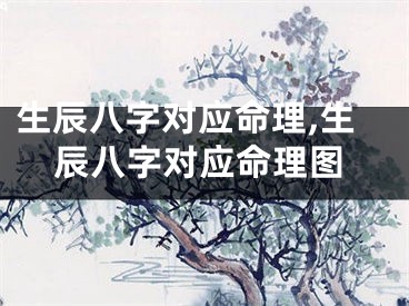 生辰八字对应命理,生辰八字对应命理图
