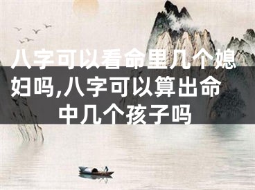 八字可以看命里几个媳妇吗,八字可以算出命中几个孩子吗