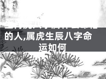 生肖虎八字属什么命格的人,属虎生辰八字命运如何