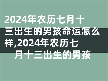 2024年农历七月十三出生的男孩命运怎么样,2024年农历七月十三出生的男孩