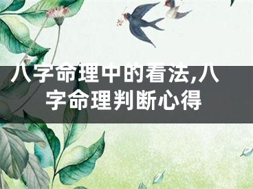八字命理中的看法,八字命理判断心得