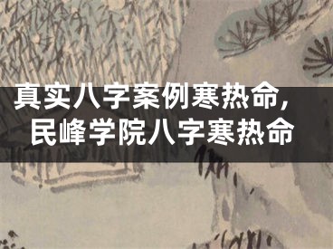 真实八字案例寒热命,民峰学院八字寒热命