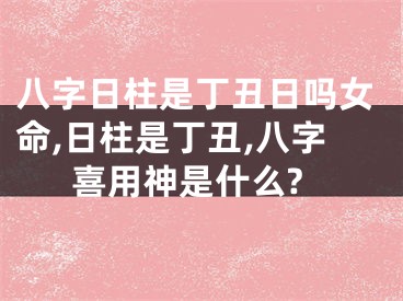 八字日柱是丁丑日吗女命,日柱是丁丑,八字喜用神是什么?