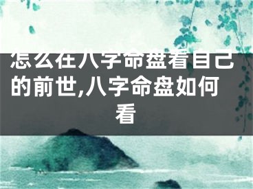 怎么在八字命盘看自己的前世,八字命盘如何看