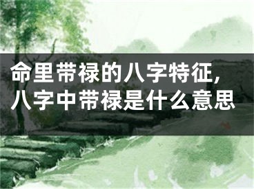 命里带禄的八字特征,八字中带禄是什么意思