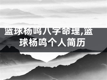 篮球杨鸣八字命理,篮球杨鸣个人简历