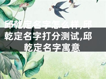 邱乾定名字怎么样,邱乾定名字打分测试,邱乾定名字寓意