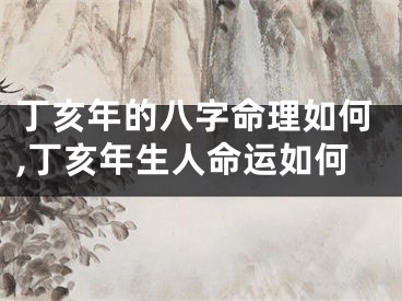 丁亥年的八字命理如何,丁亥年生人命运如何