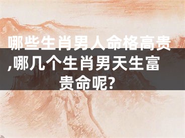哪些生肖男人命格高贵,哪几个生肖男天生富贵命呢?