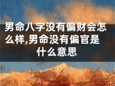 男命八字没有偏财会怎么样,男命没有偏官是什么意思