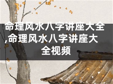 命理风水八字讲座大全,命理风水八字讲座大全视频