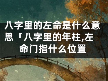 八字里的左命是什么意思「八字里的年柱,左命门指什么位置