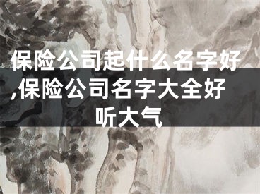 保险公司起什么名字好,保险公司名字大全好听大气