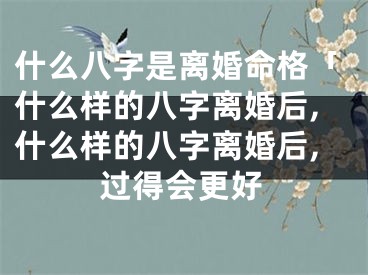 什么八字是离婚命格「什么样的八字离婚后,什么样的八字离婚后,过得会更好