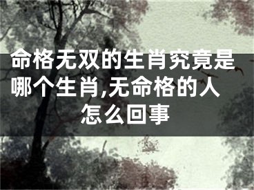 命格无双的生肖究竟是哪个生肖,无命格的人怎么回事
