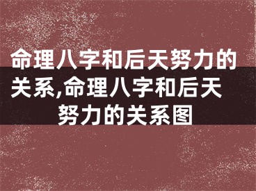 命理八字和后天努力的关系,命理八字和后天努力的关系图