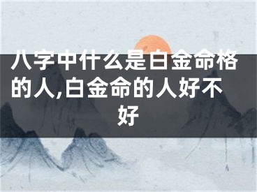 八字中什么是白金命格的人,白金命的人好不好