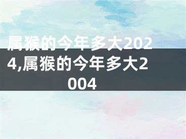 属猴的今年多大2024,属猴的今年多大2004