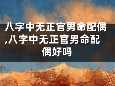 八字中无正官男命配偶,八字中无正官男命配偶好吗