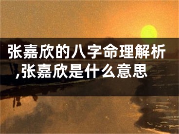 张嘉欣的八字命理解析,张嘉欣是什么意思