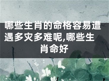 哪些生肖的命格容易遭遇多灾多难呢,哪些生肖命好