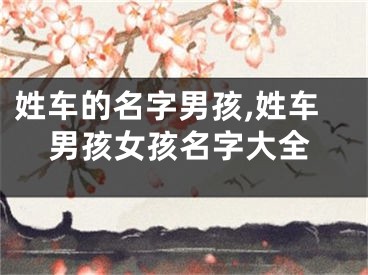 姓车的名字男孩,姓车男孩女孩名字大全