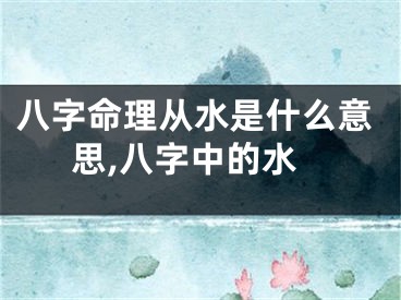 八字命理从水是什么意思,八字中的水