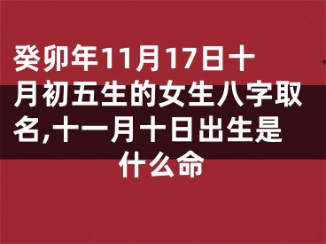 癸卯年11月17日十月初五生的女生八字取名,十一月十日出生是什么命