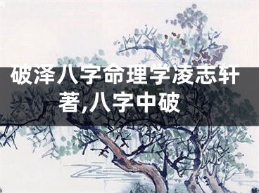 破泽八字命理学凌志轩著,八字中破