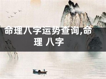 命理八字运势查询,命理 八字