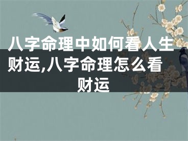 八字命理中如何看人生财运,八字命理怎么看财运