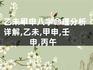 乙未甲申八字命理分析详解,乙未,甲申,壬申,丙午