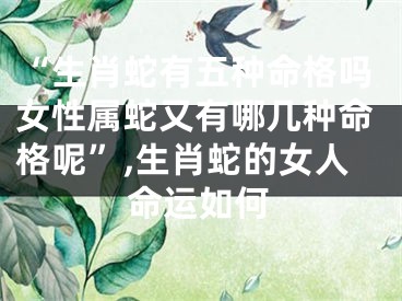 “生肖蛇有五种命格吗女性属蛇又有哪几种命格呢”,生肖蛇的女人命运如何