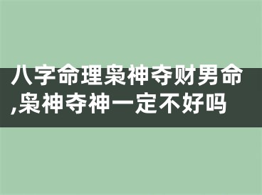 八字命理枭神夺财男命,枭神夺神一定不好吗