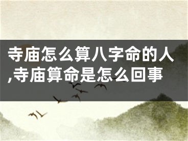 寺庙怎么算八字命的人,寺庙算命是怎么回事