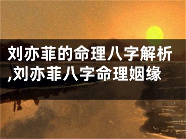 刘亦菲的命理八字解析,刘亦菲八字命理姻缘