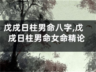 戊戌日柱男命八字,戊戌日柱男命女命精论