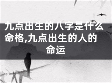 九点出生的八字是什么命格,九点出生的人的命运