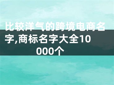 比较洋气的跨境电商名字,商标名字大全10000个