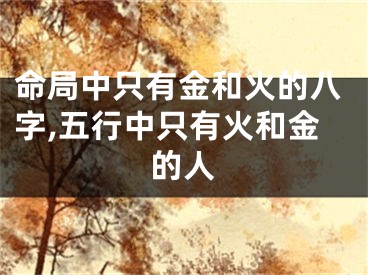 命局中只有金和火的八字,五行中只有火和金的人