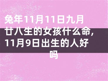 兔年11月11日九月廿八生的女孩什么命,11月9日出生的人好吗