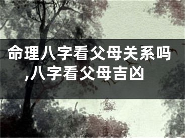 命理八字看父母关系吗,八字看父母吉凶